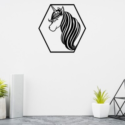 Unicorn Head Desenli Özel  Kesimli  Dekoratif Metal Tablo
